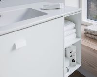 Vorschau: Duravit ME by Starck Waschtisch 83x49cm, mit Überlauf, mit Wondergliss, weiß 23458300001