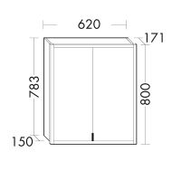 Burgbad rl20 Spiegelschrank 62x80cm mit Lichtrahmen, Wandeinbau SPVL060F6947