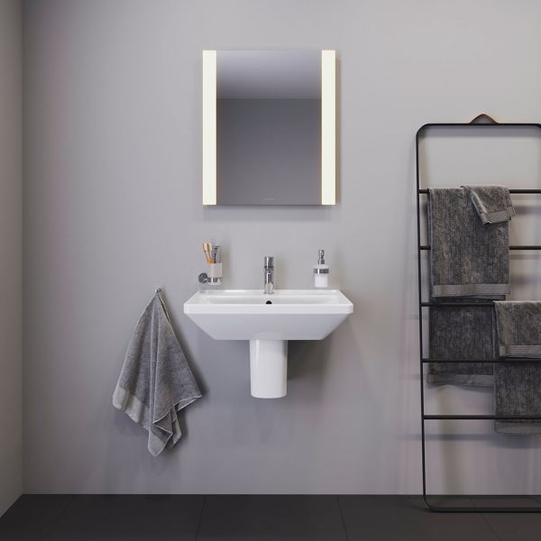 Duravit D-Neo Waschtisch rechteckig 65x44cm, mit Hahnloch und Überlauf, Wondergliss, weiß 23666500001