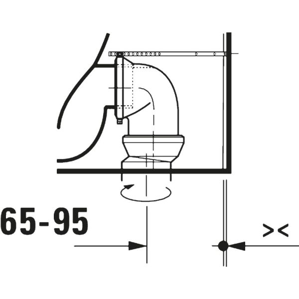 Duravit D-Code Stand-WC rimless Set mit SoftClose WC-Sitz 57x37cm, weiß