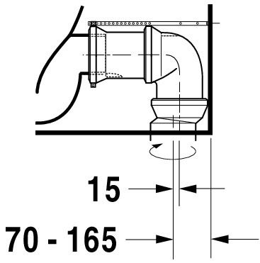 Duravit Starck 3 Stand-WC für Kombination, Tiefspüler 42x74cm, weiß