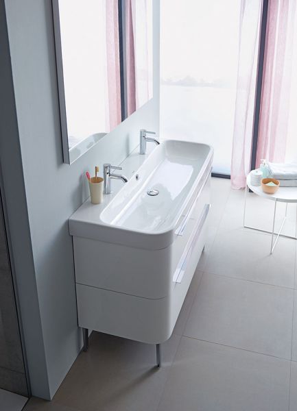 Duravit Happy D.2 Waschtisch rechteckig 120x50,5cm, mit Überlauf, 2 Hahnlöcher, weiß 2318120024