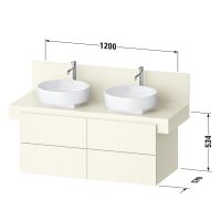 Vorschau: Duravit Balcoon Waschtischunterschrank 120x57x53,4cm für 2 Aufsatzbecken