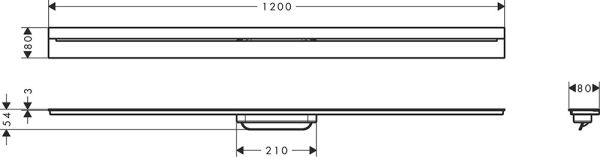 Axor Drain Fertigset Duschrinne 120cm zur Wandmontage, brushed gold optic