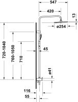 Vorschau: Duravit ShowerSystem Reno MinusFlow, ohne Armatur, chrom