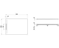 Vorschau: Laufen Pro S Marbond Duschwanne 140x100x32cm ultraflach, rechteckig, linearer Ablauf seitlich