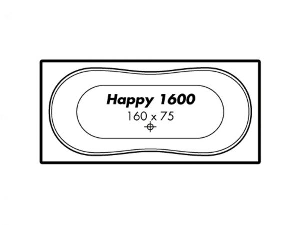 Polypex HAPPY 1600 Rechteck-Badewanne 160x75cm
