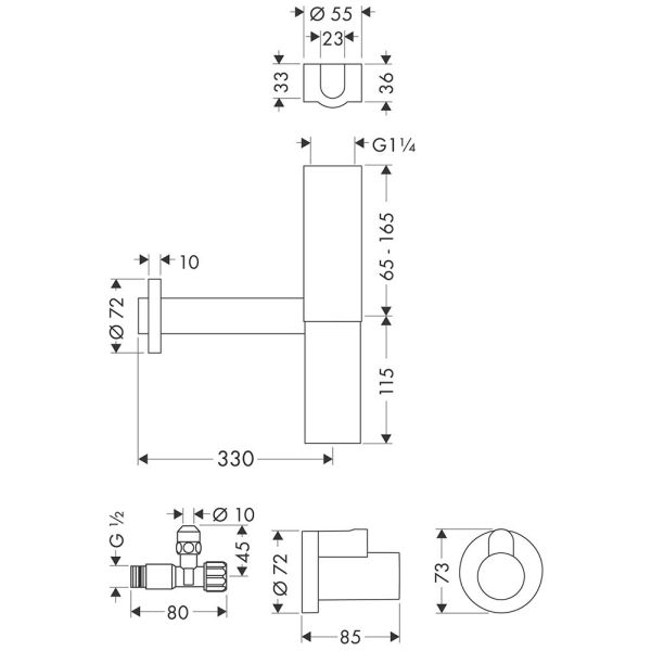 Axor Flowstar Designsiphon Set