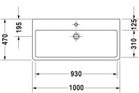 Vorschau: Duravit Vero Waschtisch rechteckig 100x47cm, mit 1 Hahnloch, mit Überlauf, weiß 0454100000