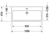 Vorschau: Duravit Vero Waschtisch 100x47cm, mit 1 Hahnloch, mit Überlauf, geschliffen, weiß 0454100027