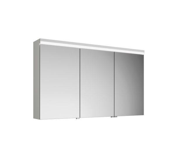 Burgbad Lin20 Spiegelschrank mit horizontaler LED-Beleuchtung und 3 Spiegeltüren, dimmbar, 120x70cm SPQK120