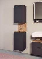 Vorschau: Duravit Qatego Hochschrank 40x176cm in graphit supermatt Antifingerprint, mit offenem Fach in eiche marmoriert QA1346