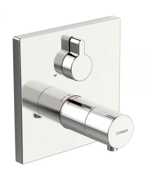 Hansa Hansavarox Pro Fertigmontageset für Wannen- und Brause-Thermostat-Batterie, mit Umstellung, eckig, chrom 40589073