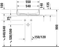 Vorschau: Duravit Zencha Aufsatzbecken 55x39cm weiss matt 2373553279