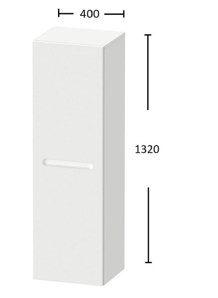 Duravit No.1 Halbhochschrank 40x132cm mit 1 Tür und 4 Glasfachböden