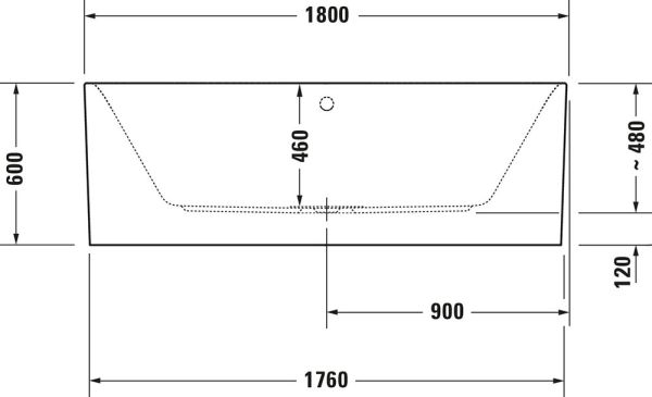 Duravit Happy D.2 Plus freistehende Badewanne rechteckig 180x80cm, weiß