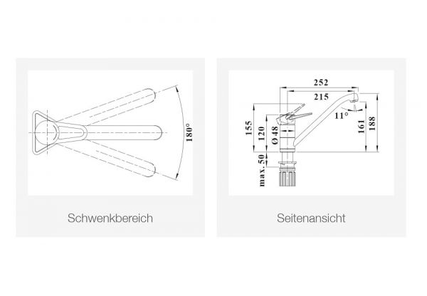 Blanco Blancowega-F II Küchenarmatur, chrom