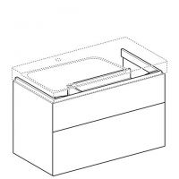 Vorschau: Geberit Xeno² Waschtischunterschrank 88x53cm mit 2 Schubladen, Siphonausschnitt links