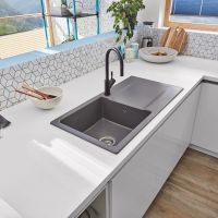 Vorschau: Villeroy&Boch Umbrella Flex Küchenarmatur aus Edelstahl, Ausziehbrause, anthracite 92540005