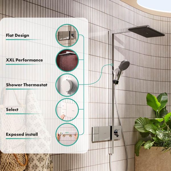 hansgrohe Raindance Alive Q Duschsystem 210/340 ShowerSelect Comfort, weiß matt