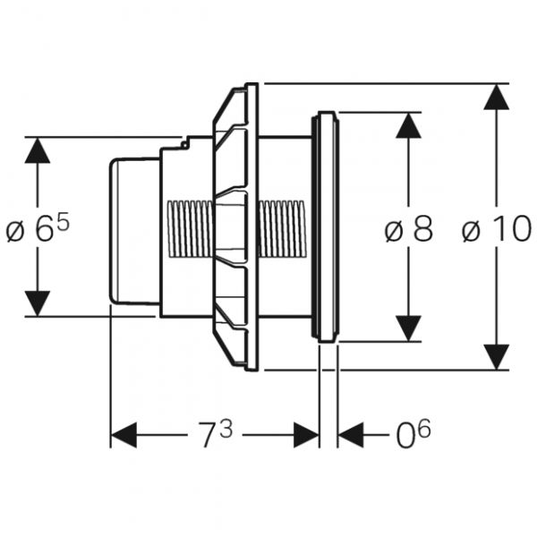 Geberit Fernbetätigung Typ 10, pneumatisch, für 2-Mengen-Spülung, UP-Drücker