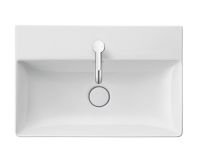 Duravit DuraSquare Waschtisch rechteckig 60x40cm, ohne Überlauf, mit Hahnloch und WonderGliss, weiß 23566000411