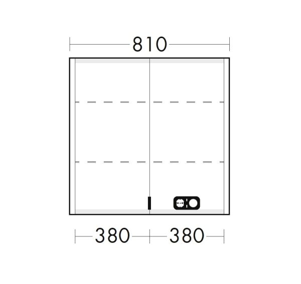 Burgbad rl20 Spiegelschrank 81x80cm mit Klarglas Lichtrahmen