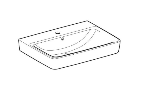 Geberit Renova Plan Waschtisch mit 1 Hahnloch, mit Überlauf, 65x48cm, weiß 501640001_2