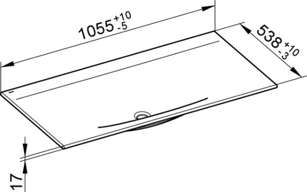 Keuco Edition 11 Keramik-Waschtisch ohne Hahnloch, weiß 105,5x1,7x53,8cm 31150311000