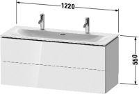 Vorschau: Duravit L-Cube Waschtischunterschrank wandhängend 122x48cm mit 2 Schubladen für Viu 234412,, techn. Zeichnung