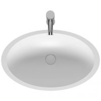 Vorschau: RIHO Solid Surface Avella Waschtisch oval 58x36cm, seidenmatt weiß