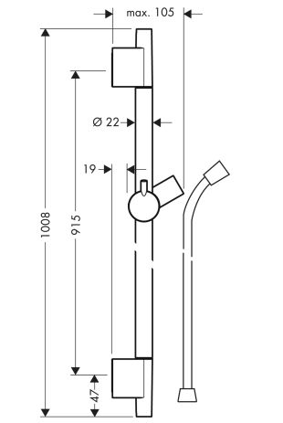 Hansgrohe Raindance Unica'S Puro Brausestange 90cm