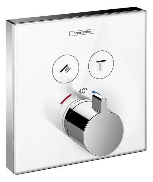 Hansgrohe ShowerSelect Thermostat Unterputz für 2 Verbraucher, weiß/chrom