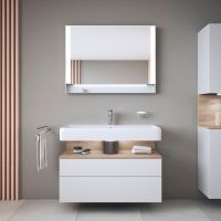 Vorschau: Duravit Qatego Waschtisch 100x47cm wandhängend, mit Hahnloch, weiß