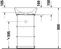 Vorschau: Duravit White Tulip Waschtisch rund Ø50cm, ohne Überlauf, ohne Hahnloch, mit nicht verschließbarem Ablaufventil, weiß 2365500070