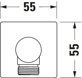 Duravit Wandanschlussbogen, eckig, chrom