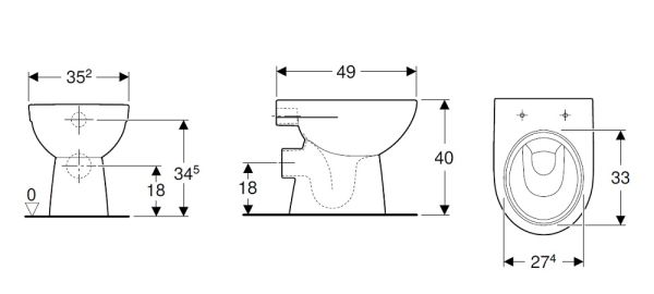 Geberit Renova Stand-WC Tiefspüler, Abgang horizontal, teilgeschlossene Form, weiß_3