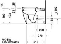 Vorschau: Duravit Happy D.2 Stand-WC für Kombination, Tiefspüler, WonderGliss, weiß