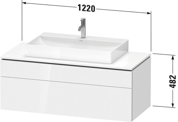 Duravit L-Cube Waschtischunterschrank wandhängend 122x55cm mit 2 Schubladen für Aufsatzbecken