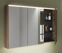 Burgbad Devio Spiegelschrank 120x76cm, LED-Beleuchtung, 3 Spiegeltüren, eiche dekor caramel, Türanschlag rechts SPWD120RF7218