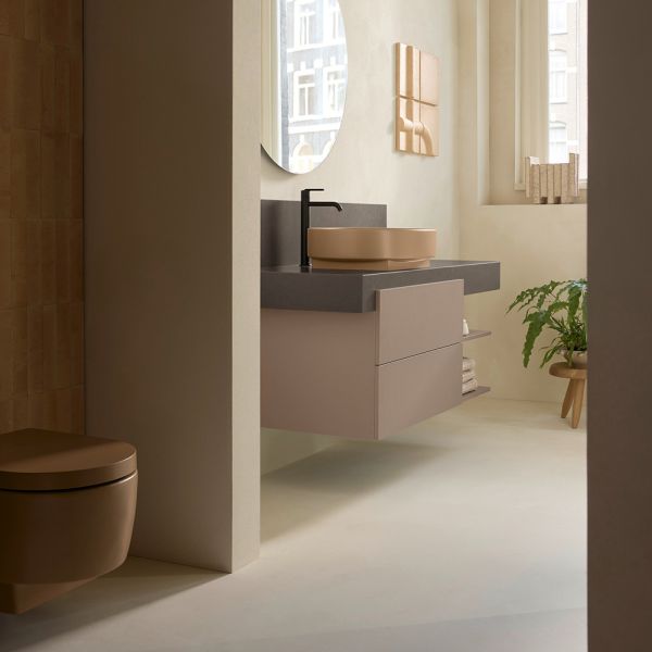 Duravit Balcoon Aufsatzbecken oval 55x45cm, DuraShield, clay terrra matt