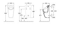 Vorschau: Villeroy&Boch Architectura Absaug-Urinal eckig inkl. Ablauf, weiß 55870001