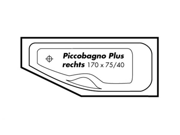 Polypex PLUS rechts Raumsparwanne 170x75/40cm