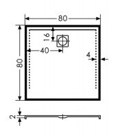 Vorschau: Polypex PLANO 80 Duschwanne 80x80x2cm