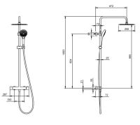 Vorschau: Villeroy&Boch Verve Showers Duschsystem mit 3 Strahlarten, chrom TVS10900500061