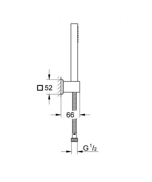 Grohe Euphoria Cube+ Stick Wandhalterset mit Handbrause 1 Strahlart, chrom