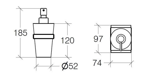 lineabeta SKUARA Seifenspender 350ml verwendbar mit Halter Minimum 80mm