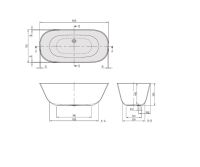 Vorschau: Villeroy&Boch Theano freistehende Badewanne 155x75cm UBQ155ANH7F200V-014