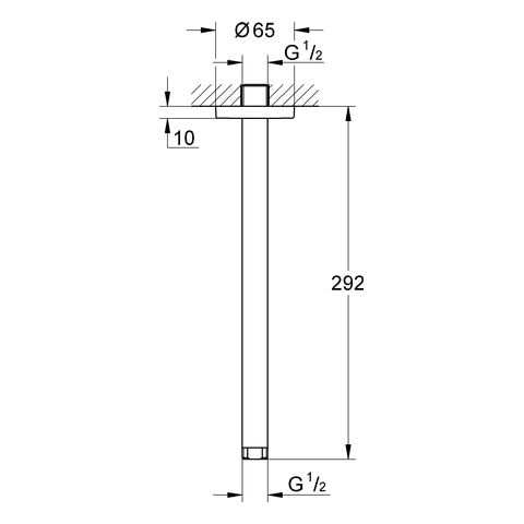 Grohe Rainshower® Deckenauslass Länge 29,2cm, chrom