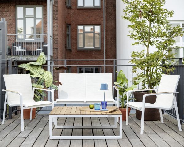 KETTLER DINING DIAMOND Lounge 2er Bank weiß matt/ beige 0103940-5800